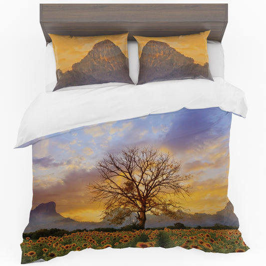 Sunflower Mountains Duvet Cover Set