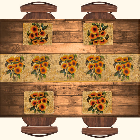 Sun Flowers Runner and Placemats Combo
