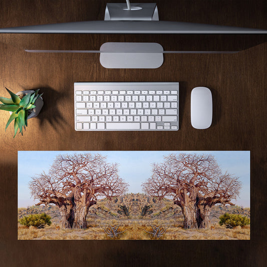 The Giant Baobab by Delene Lambert Large Desk Pad