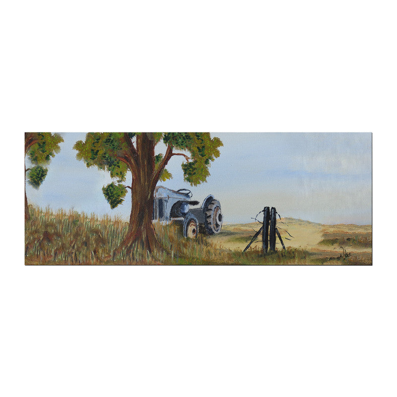 Tractor Under Tree by Wikus Hattingh Large Desk Pad