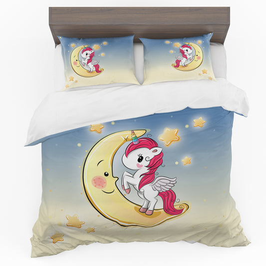 Unicorn on the Moon Duvet Cover Set