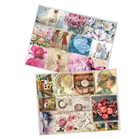 Vintage Floral Decoupage 800mm x 600mm