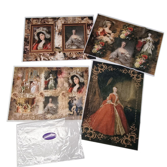 Vintage Ladies Decoupage A3