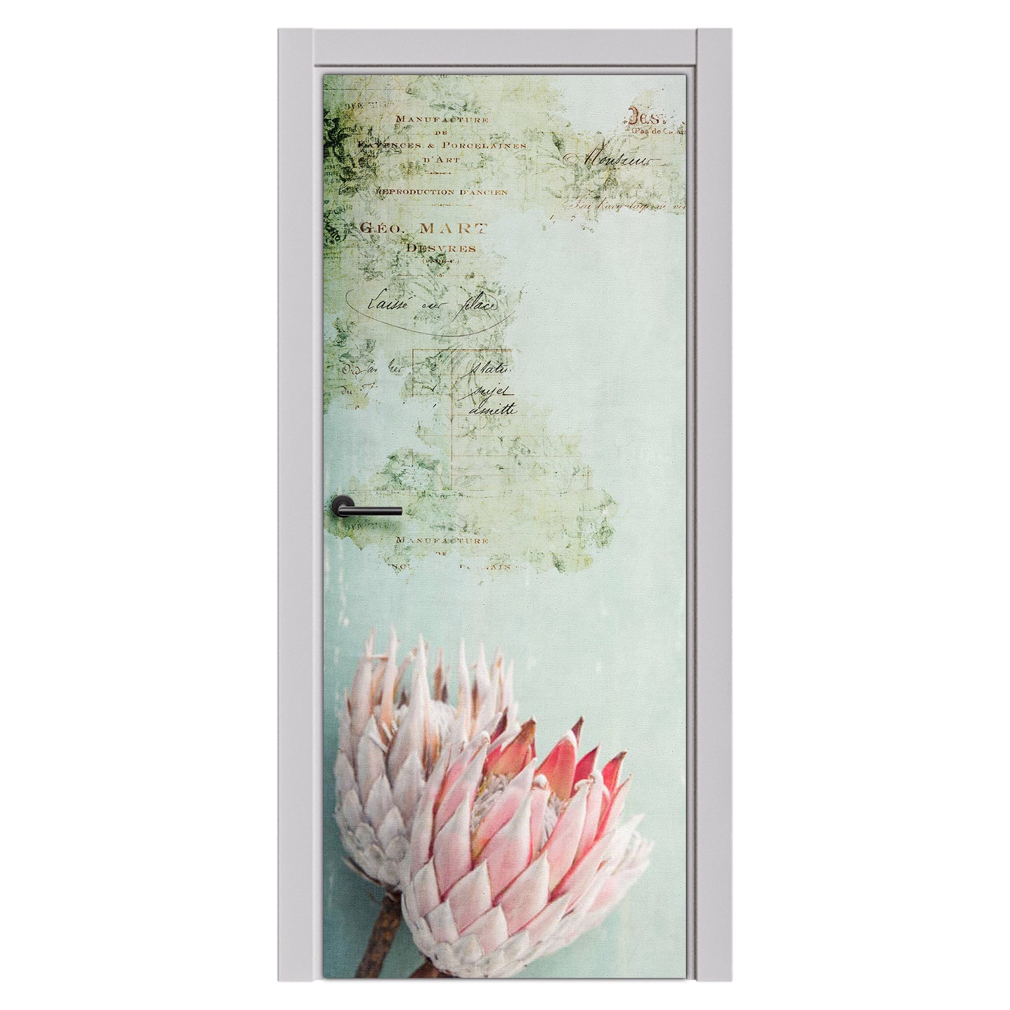 Decoupage Transfers - Vintage Pink Protea - Door