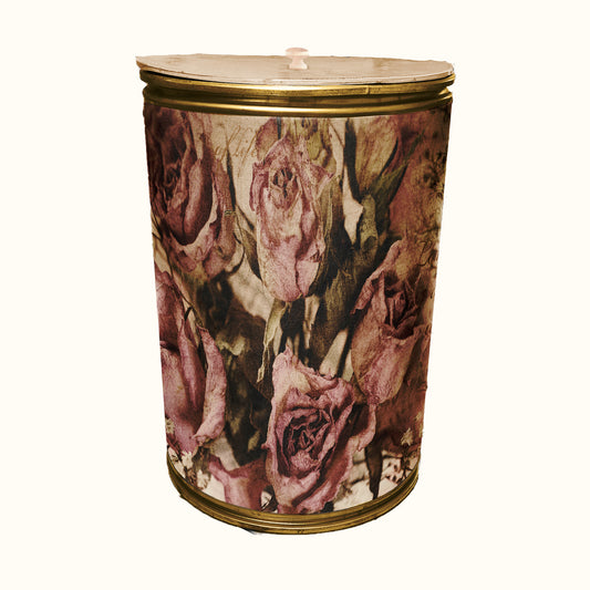 Vintage Roses Decoupage Drum Cover