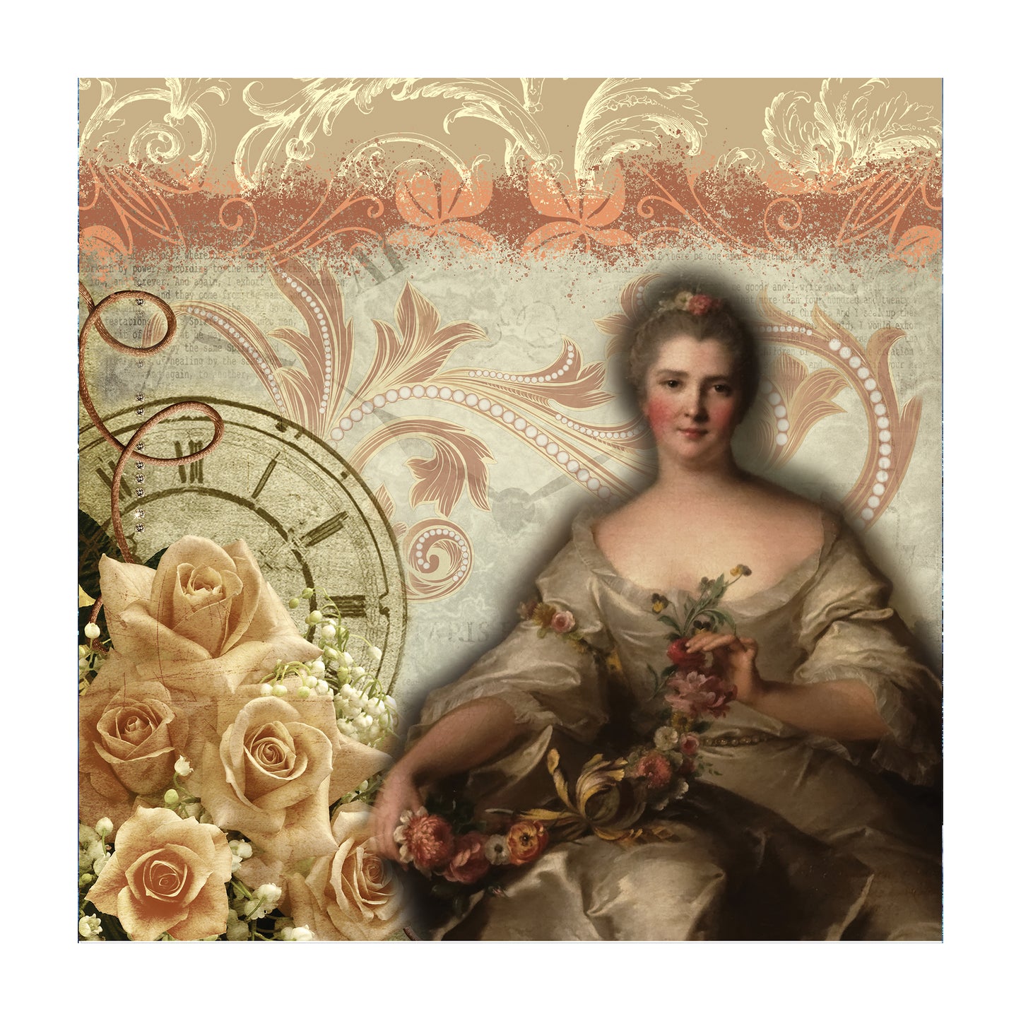 Decoupage Tear Resistant Transfers - Vintage Lady 1m x 1m