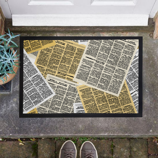 Vintage Newspaper Door Mat