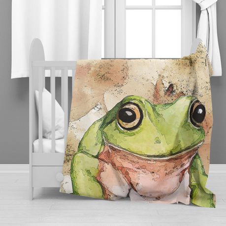 Water Painted Frog Minky Blanket By Mark van Vuuren