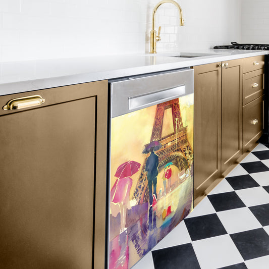 Water Painted Paris 65cm x 75cm Medium Appliance Decoupage