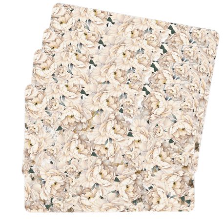 White Floral Pattern Placemats By Mark van Vuuren