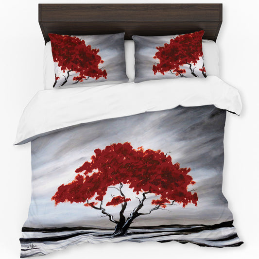Red Blossoming Tree By Wikus Hattingh Duvet Cover Set
