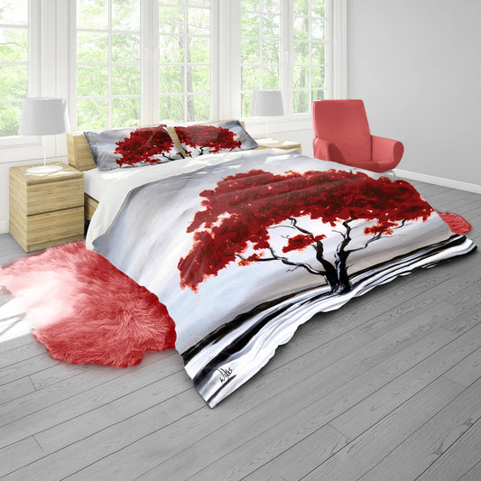 Red Blossoming Tree By Wikus Hattingh Duvet Cover Set