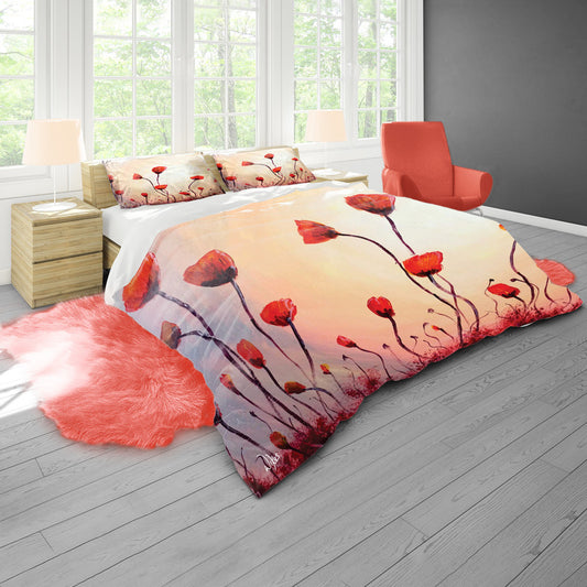 Red Poppies By Wikus Hattingh Duvet Cover Set