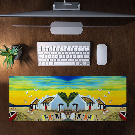 Yellow Sunset by Marthie Potgieter Large Desk Pad