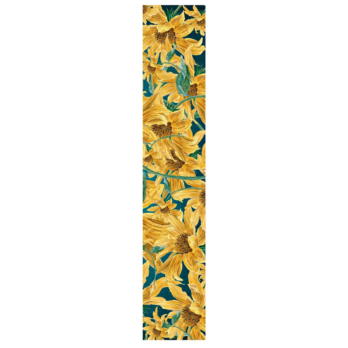 Yellow Flowers on Blue Table Runner By Mark van Vuuren