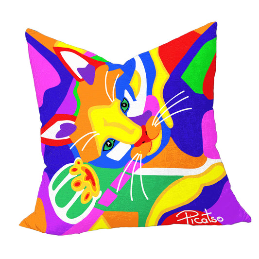 Colourful Cat Luxury Scatter by Picatso