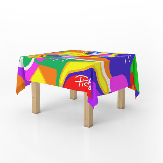Colourful Cat By Picatso Square Tablecloth