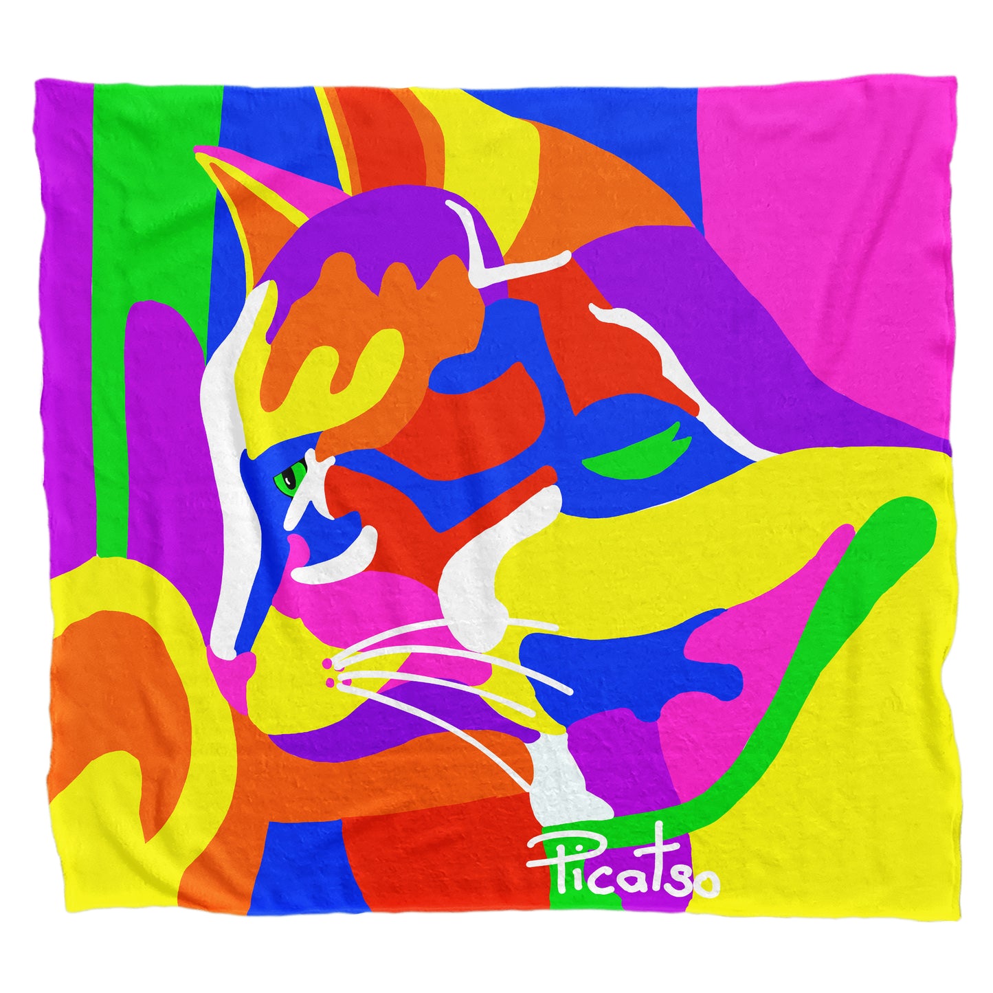 Day Dreamer Cat Light Weight Fleece Blanket by Picatso