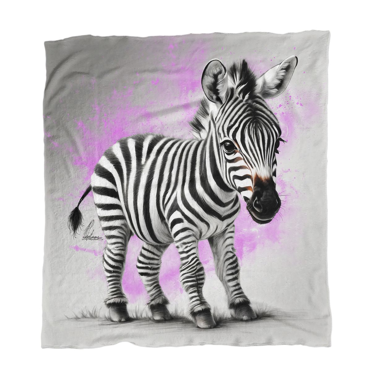 Pink Baby Zebra Minky Blanket By Nathan Pieterse