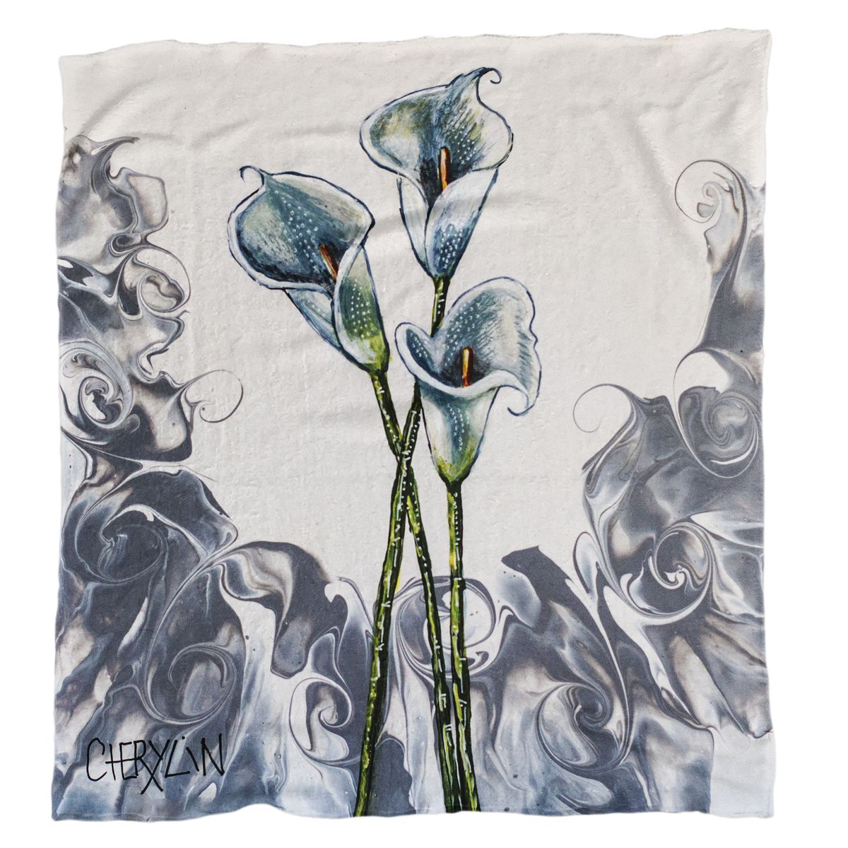 Arum Lily Light Weight Fleece Blanket By Cherylin Louw