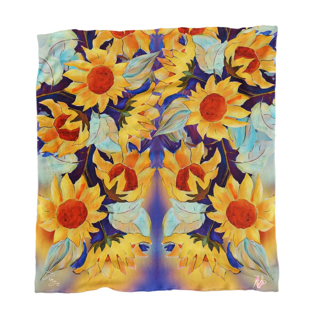 Pretty Sunflower Minky Blanket By Jinge for Fifo