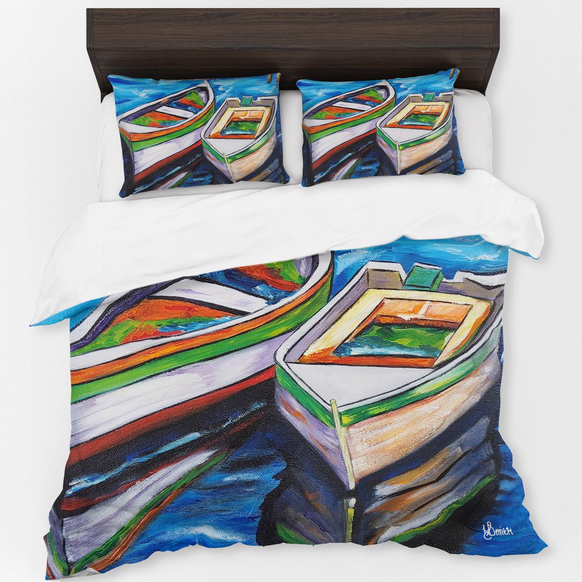 Two Boats By Yolande Smith Duvet Cover Set