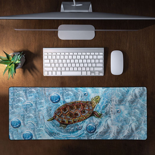 Sea Turtle By Cherylin Louw Large Desk Pad