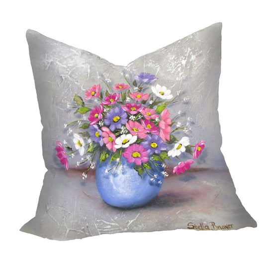 Mix Of Flowers on Grey Luxury Scatter By Stella Bruwer