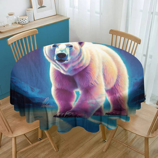 Just Chill Polar Bear By Nathan Pieterse Round Tablecloth