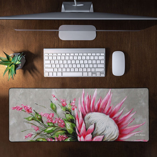 Protea Vase By Stella Bruwer Large Desk Pad
