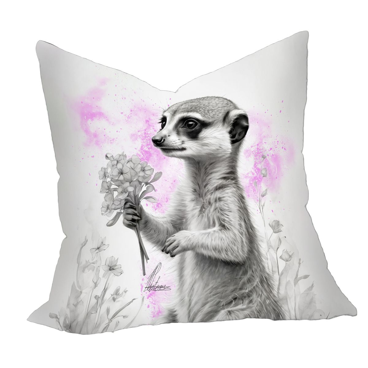 Pink Baby Meercat Luxury Scatter By Nathan Pieterse