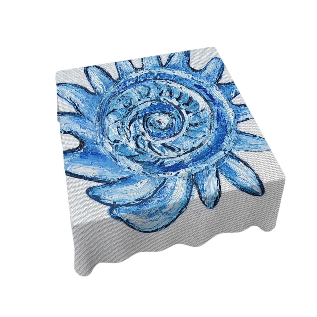 Blue Sea Shell By Yolande Smith Square Tablecloth