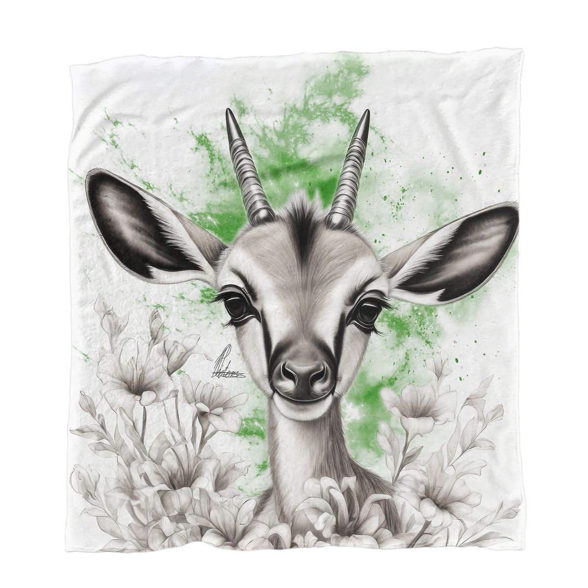 Green Baby Springbok Minky Blanket By Nathan Pieterse