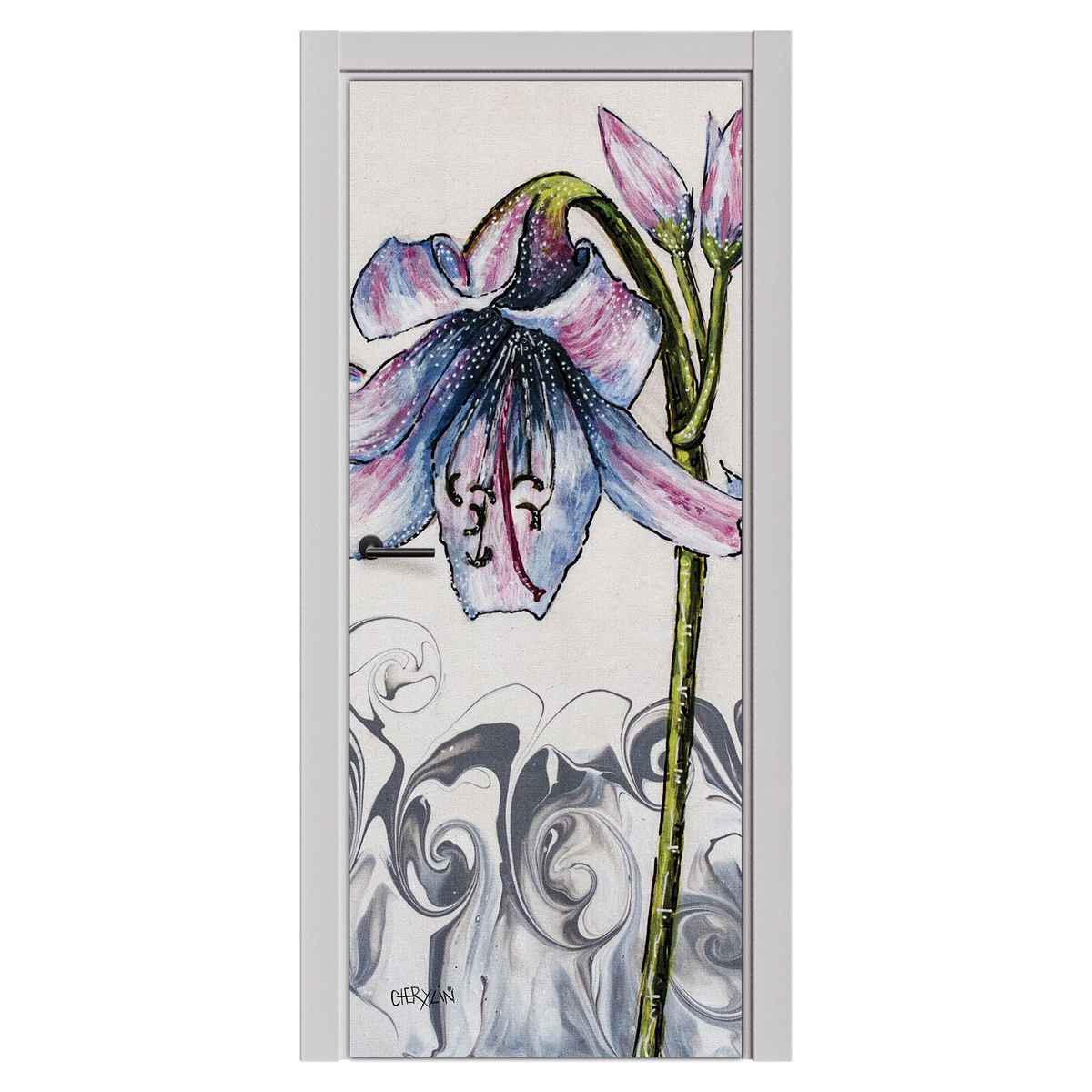 Decoupage - River Lily By Cherylin Louw Door
