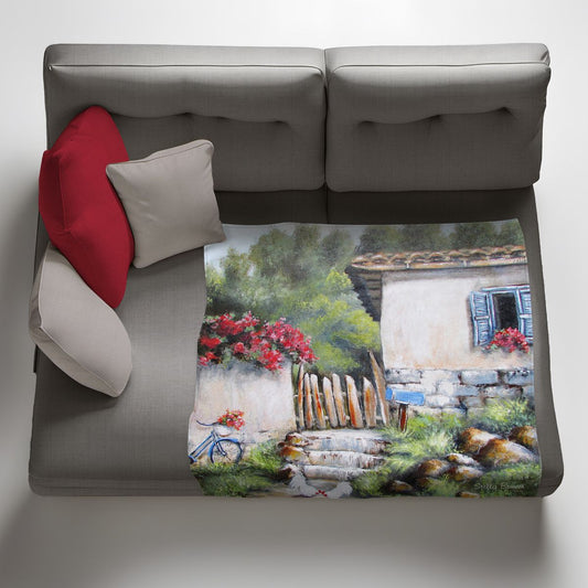 Covered House Light Weight Fleece Blanket By Stella Bruwer