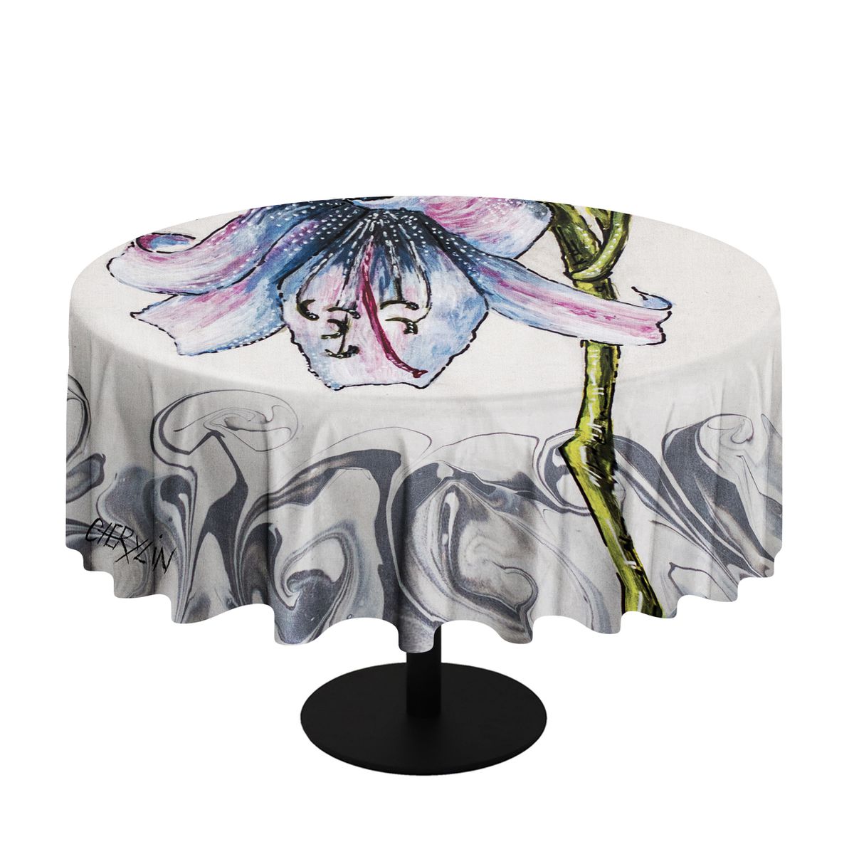River Lily By Cherylin Louw Round Tablecloth