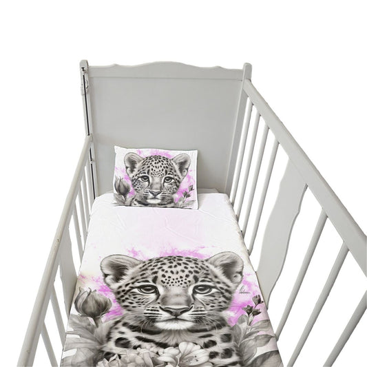 Pink Baby Leopard By Nathan Pieterse Cot Duvet Set