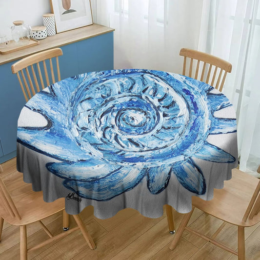 Blue Seashell By Yolande Smith Round Tablecloth