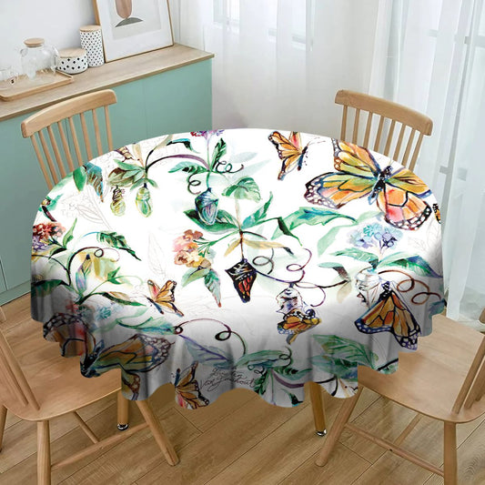 Butterfly Garden By Kristin Van Lieshout Round Tablecloth