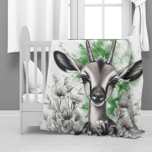 Green Baby Springbok Minky Blanket By Nathan Pieterse