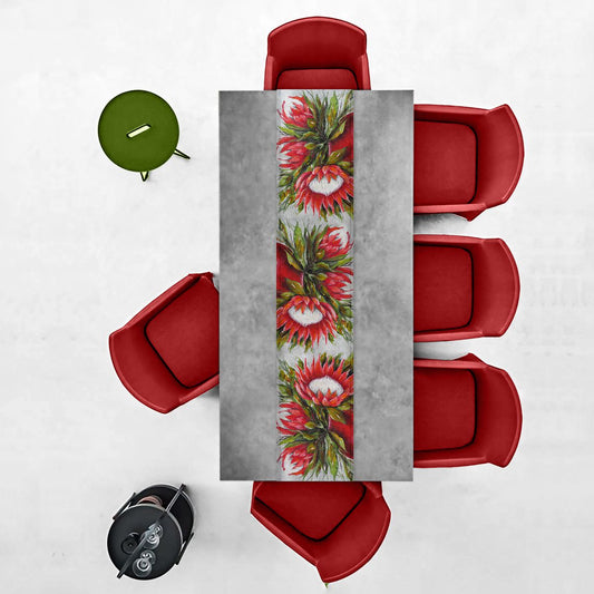 Protea Red Pot By Stella Bruwer Table Runner