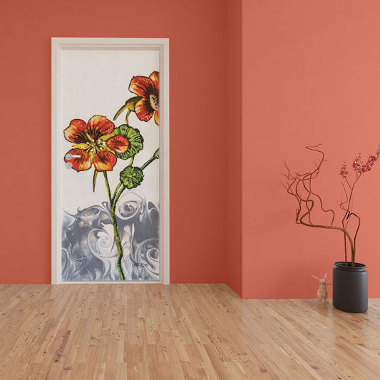 Decoupage - Nasturtium By Cherylin Louw Door