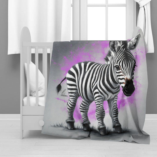 Pink Baby Zebra Minky Blanket By Nathan Pieterse