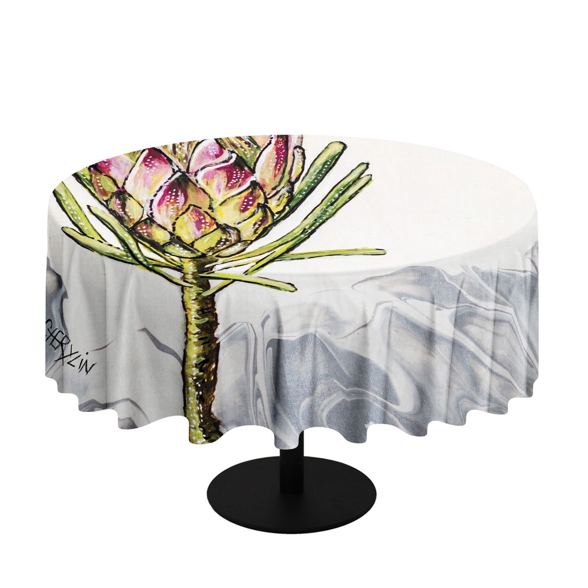 Protea By Cherylin Louw Round Tablecloth
