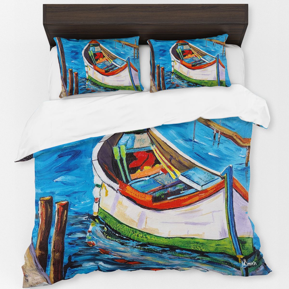 One Boat By Yolande Smith Duvet Cover Set