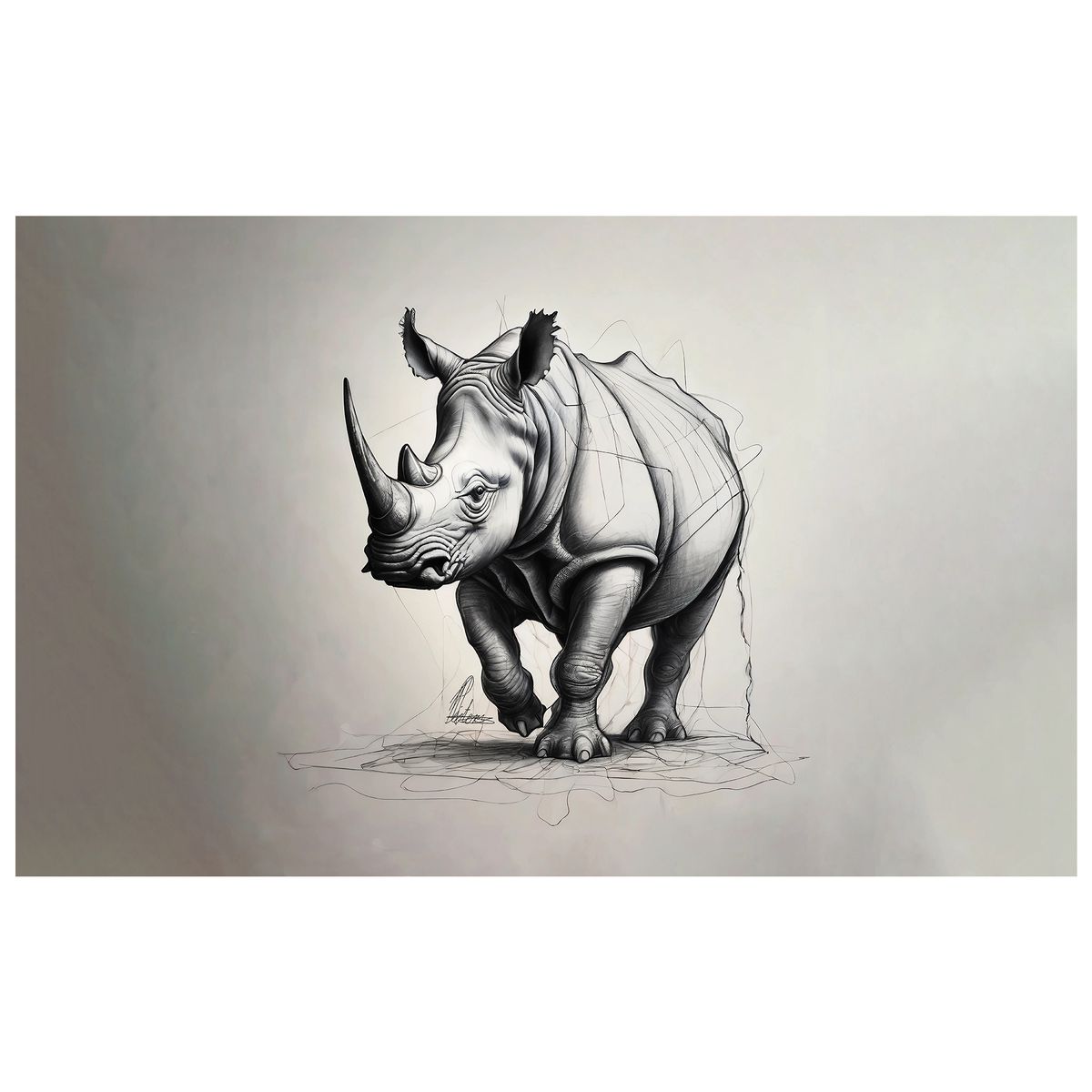 Rhino Unravelling By Nathan Pieterse Rectangle Tablecloth