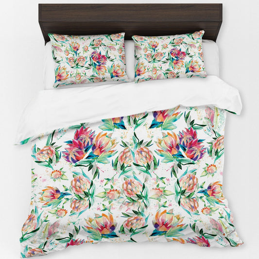 Many Proteas By Kristin Van Lieshout Duvet Cover Set