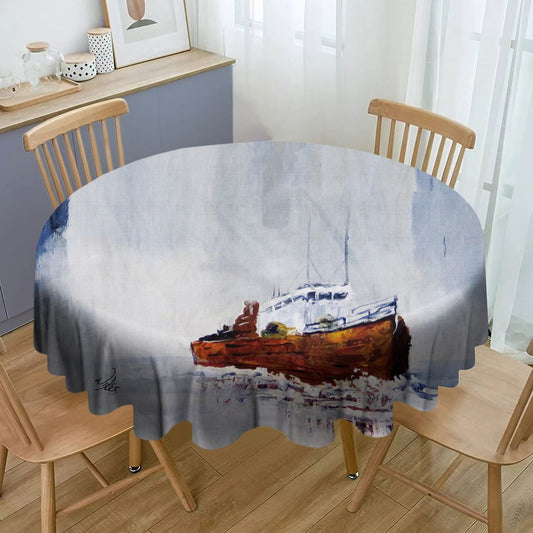 Stormy Sea By Wikus Hattingh Round Tablecloth