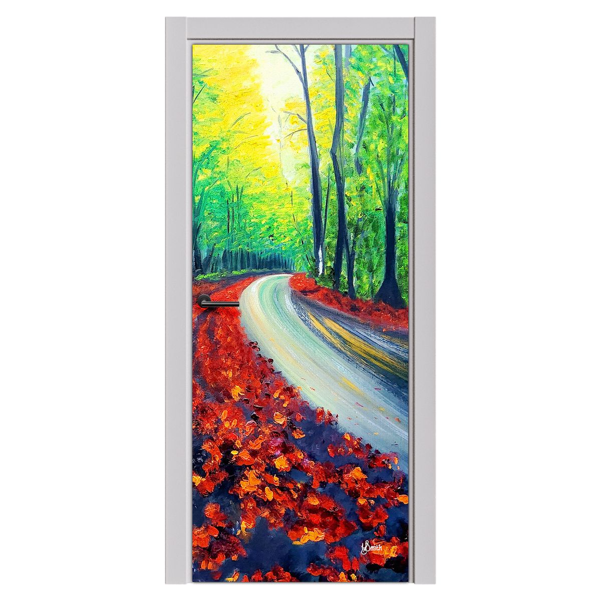 Decoupage - Trees and Road by Yolande Smith Door