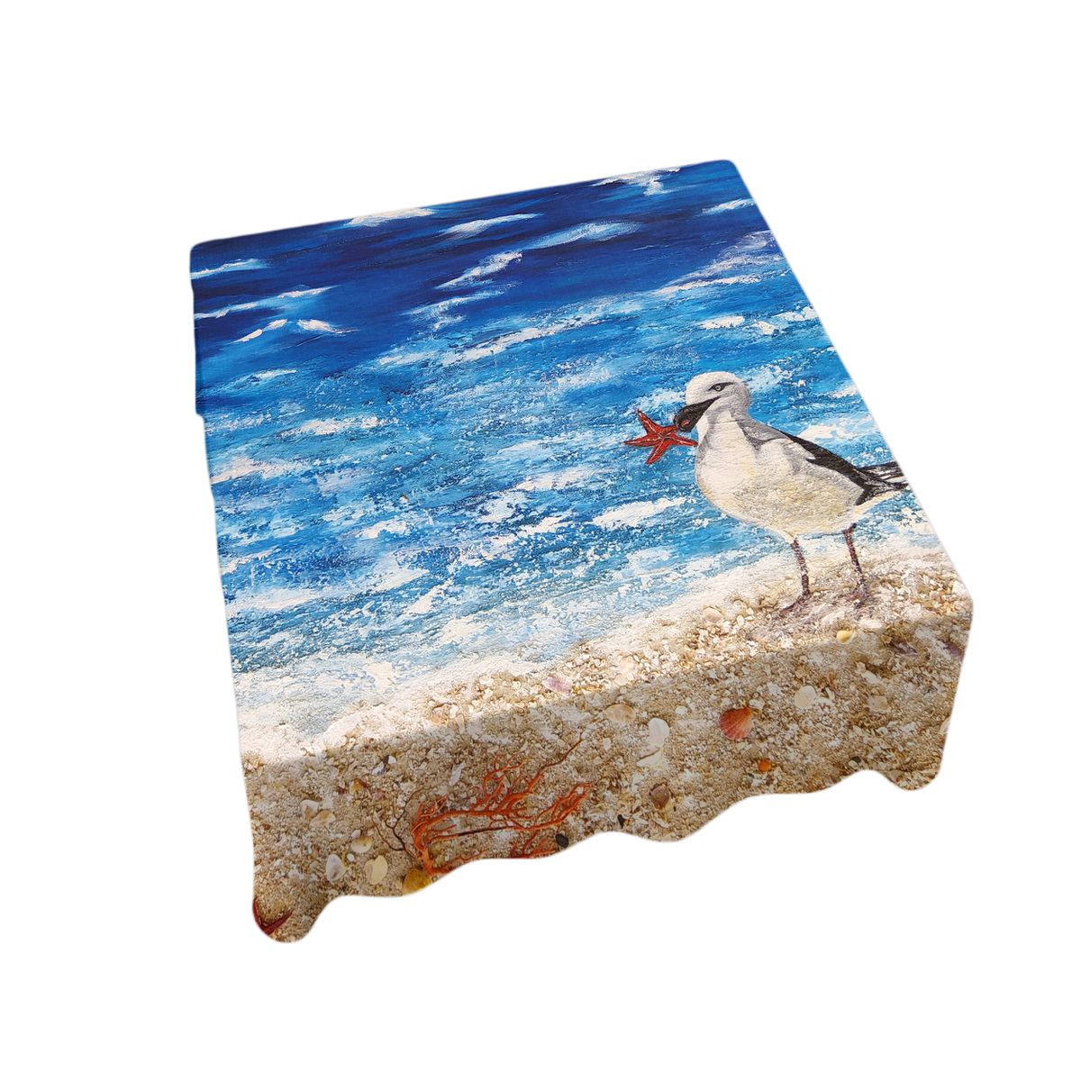 Seagull On The Beach By Yolande Smith Square Tablecloth